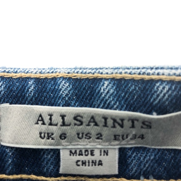 ALL SAINTS Philly Denim Skirt in Indigo Blue Size 2 - Picture 5 of 8